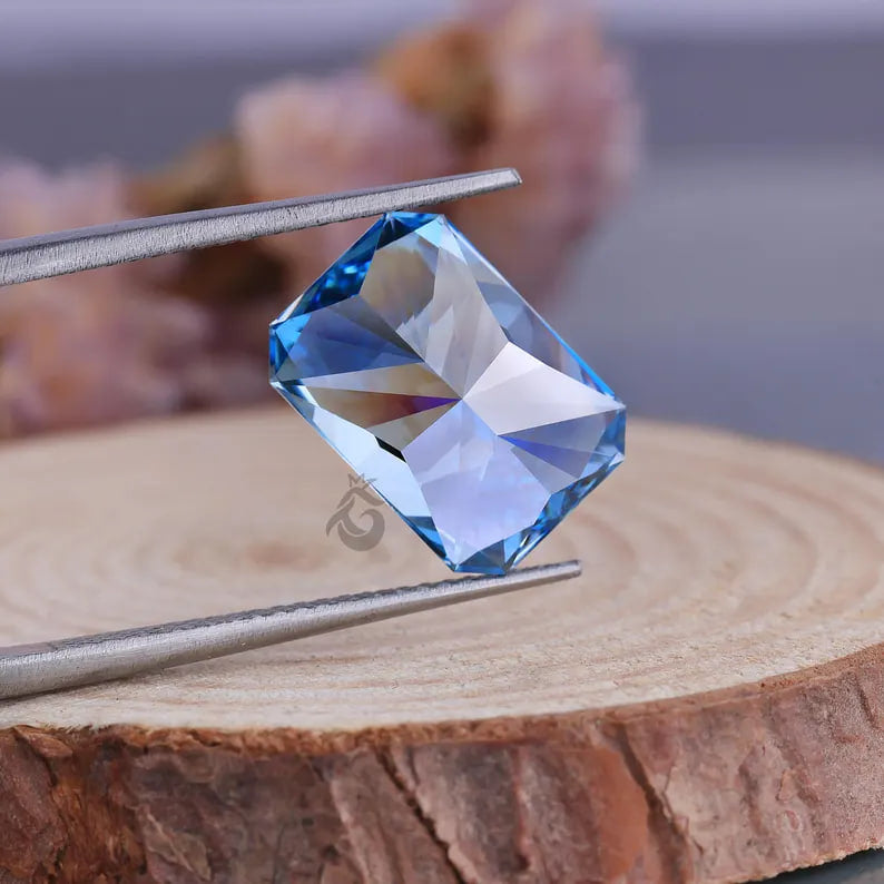 Fancy Vivid Blue Radiant Cut Lab Grown Diamond, IGI Certified, Loose Diamond for Ring or Pendant