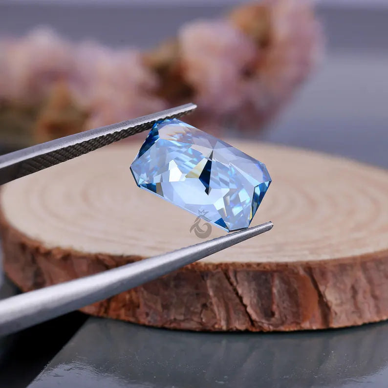 Fancy Vivid Blue Radiant Cut Lab Grown Diamond, IGI Certified, Loose Diamond for Ring or Pendant