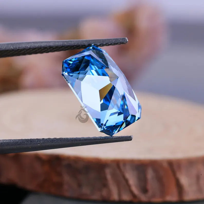 Fancy Vivid Blue Radiant Cut Lab Grown Diamond, IGI Certified, Loose Diamond for Ring or Pendant
