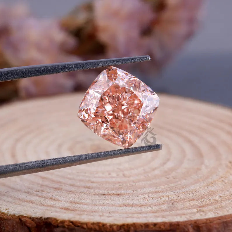 Cushion Cut Fancy Vivid Pink Lab Grown Diamond, VVS2 Loose Diamond for Ring or Pendant