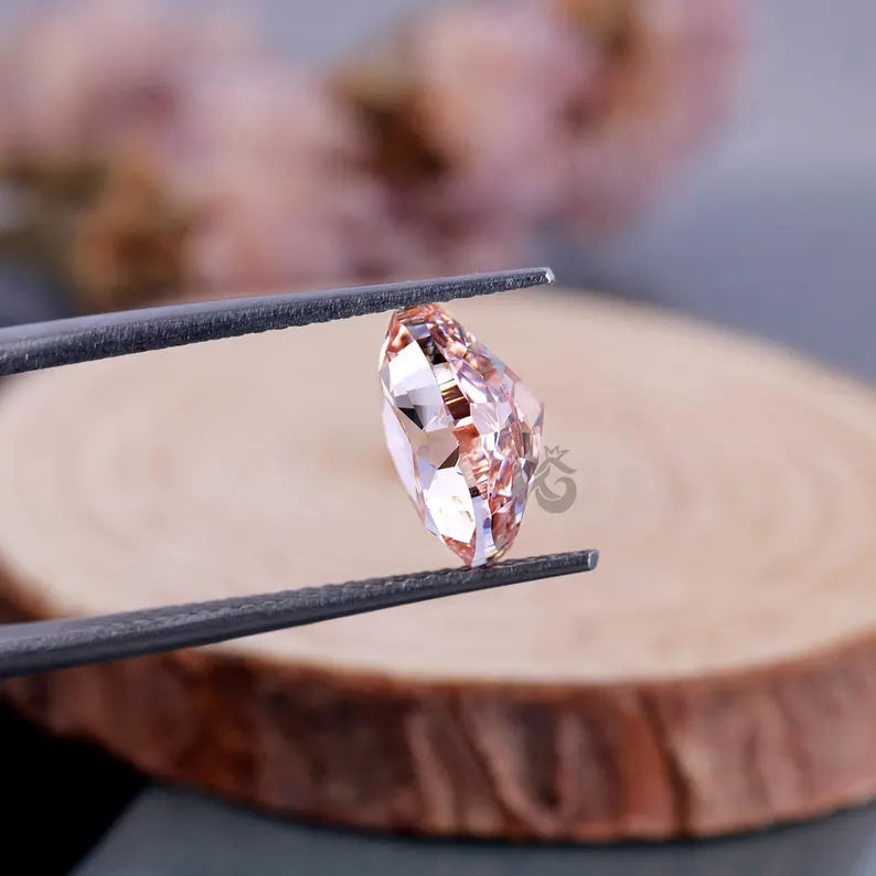 Cushion Cut Fancy Vivid Pink Lab Grown Diamond, VVS2 Loose Diamond for Ring or Pendant