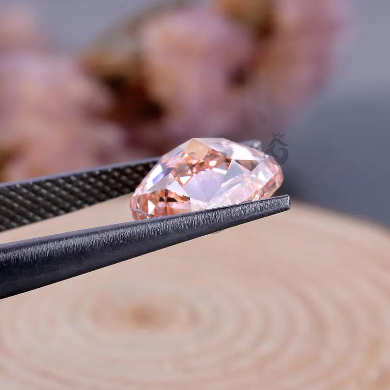 Cushion Cut Fancy Vivid Pink Lab Grown Diamond, VVS2 Loose Diamond for Ring or Pendant
