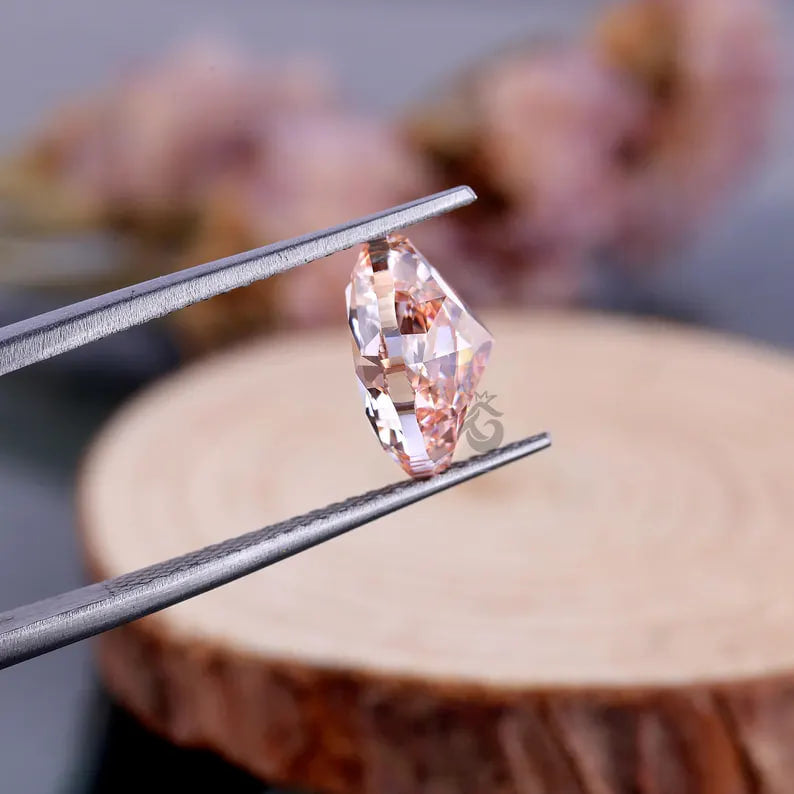 Cushion Cut Fancy Vivid Pink Lab Grown Diamond, VVS2 Loose Diamond for Ring or Pendant