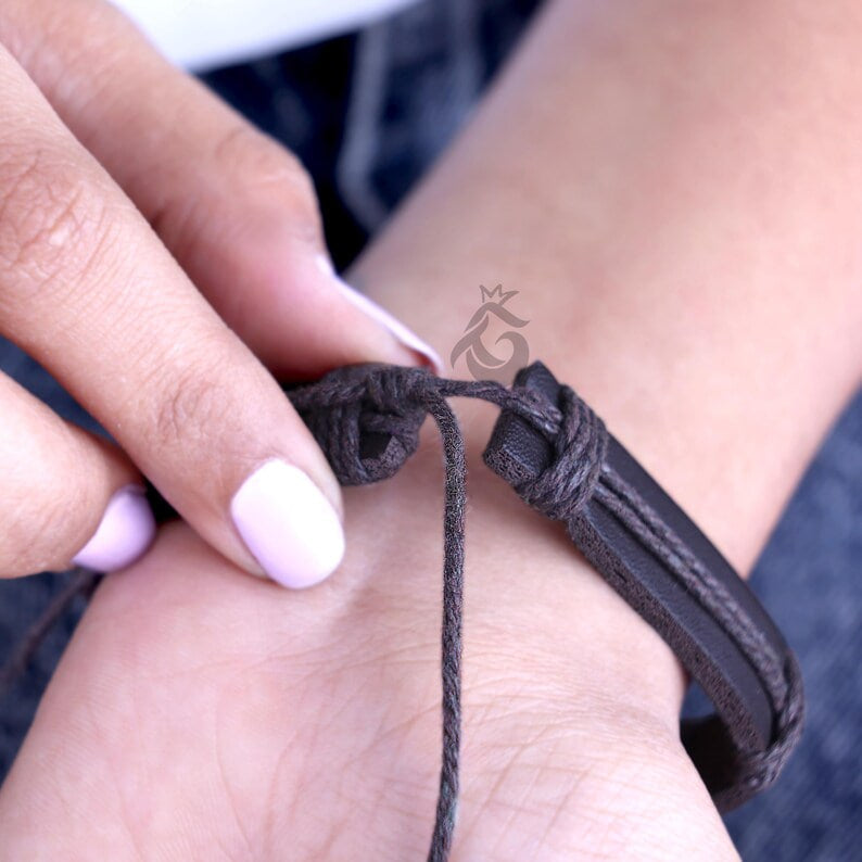 6.90 CT Radiant Moissanite Leather Bracelet for Men, Adjustable Minimalist Gift
