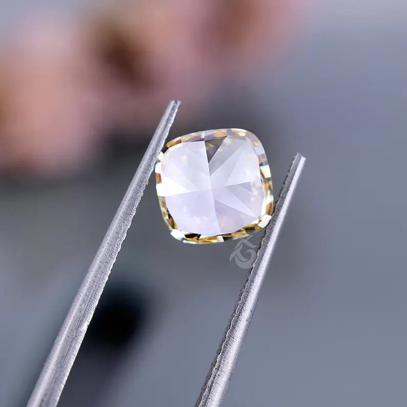 2.00 CT Cushion Cut Yellow Lab Diamond, Loose Fancy Diamond for Ring or Pendant