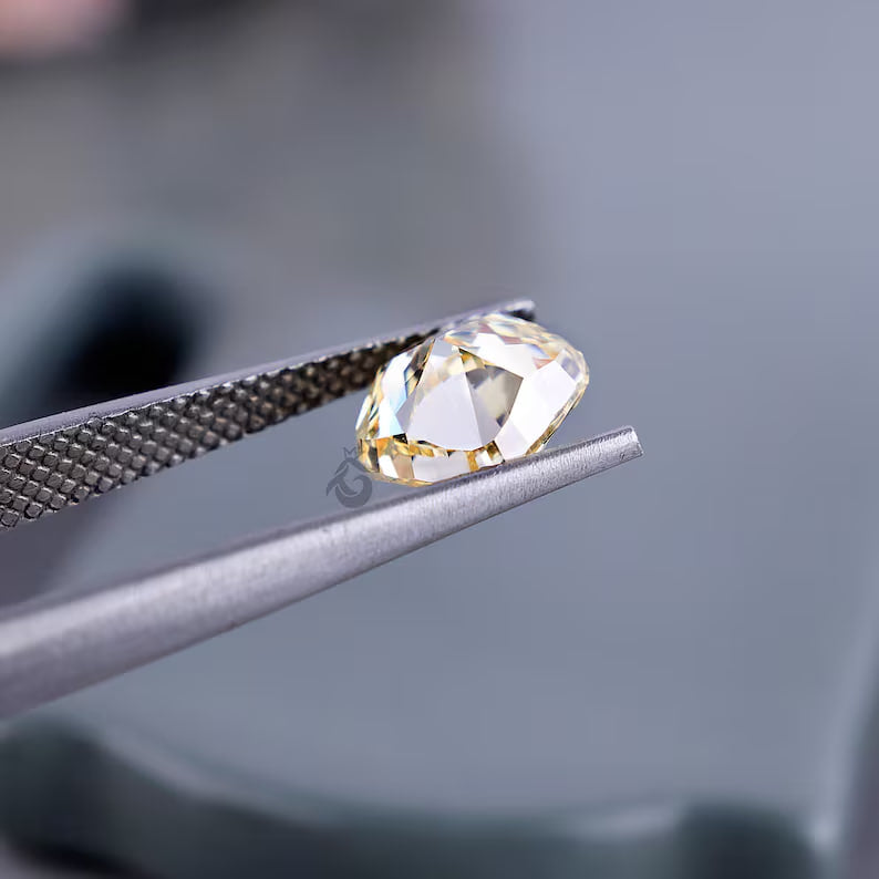 2.00 CT Cushion Cut Yellow Lab Diamond, Loose Fancy Diamond for Ring or Pendant
