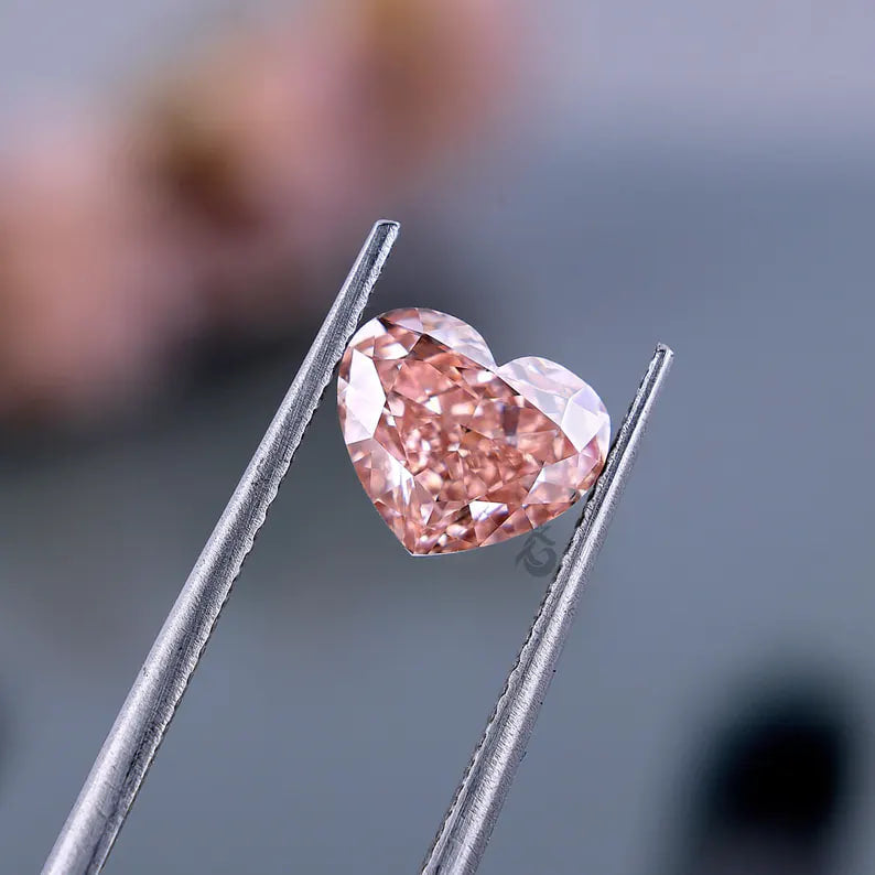 3.00 CT Heart Cut Pink Lab Diamond, IGI Certified Loose Diamond for Ring or Pendant