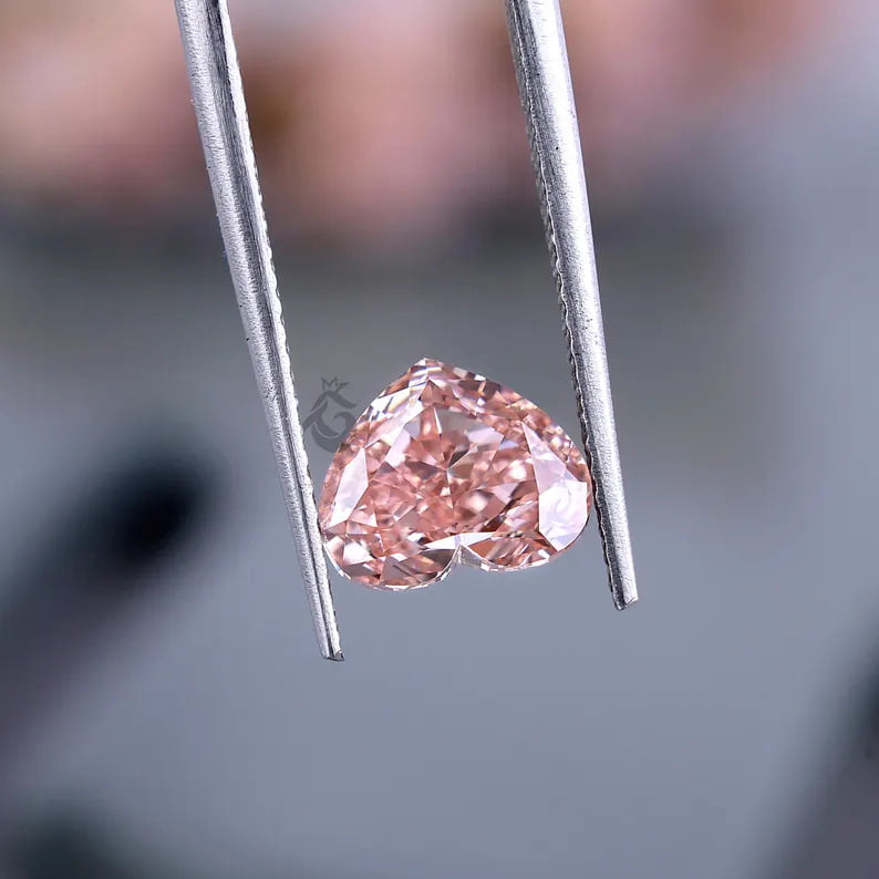 3.00 CT Heart Cut Pink Lab Diamond, IGI Certified Loose Diamond for Ring or Pendant
