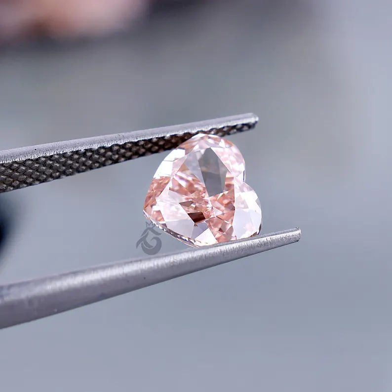 3.00 CT Heart Cut Pink Lab Diamond, IGI Certified Loose Diamond for Ring or Pendant