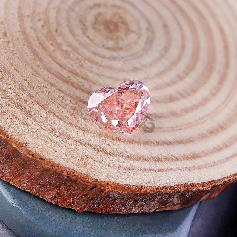 3.00 CT Heart Cut Pink Lab Diamond, IGI Certified Loose Diamond for Ring or Pendant