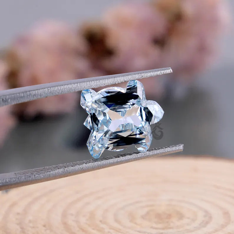 2.00 CT Turtle Shape Fancy Blue Lab Diamond, VS Clarity Loose Diamond for Pendant