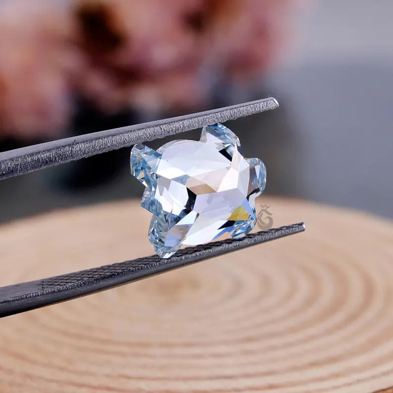2.00 CT Turtle Shape Fancy Blue Lab Diamond, VS Clarity Loose Diamond for Pendant