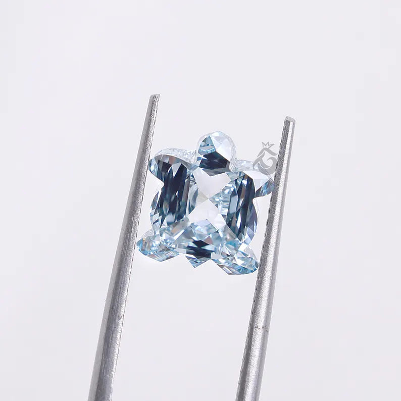 2.00 CT Turtle Shape Fancy Blue Lab Diamond, VS Clarity Loose Diamond for Pendant