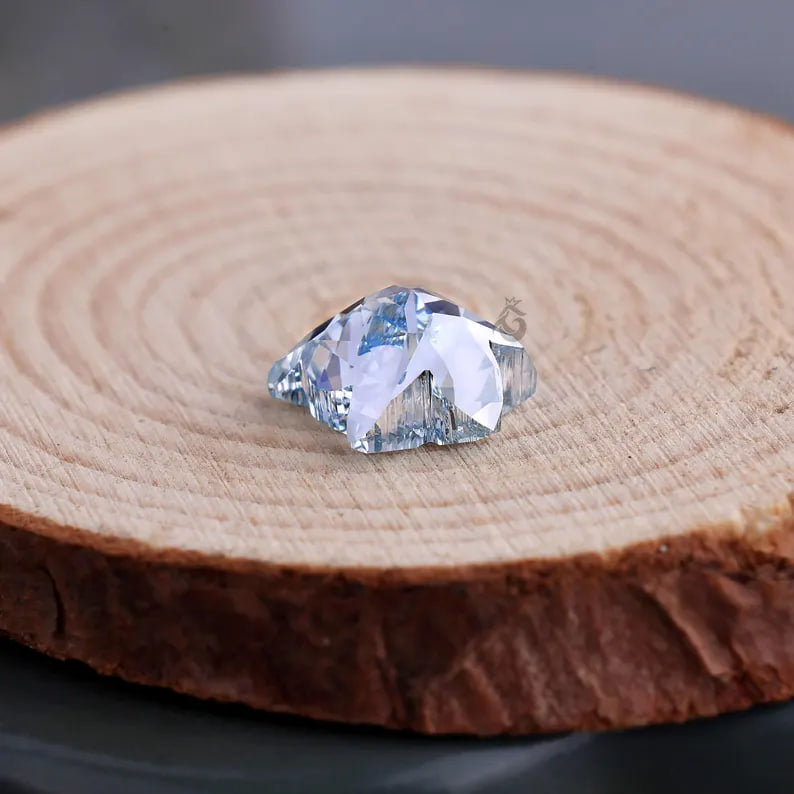 2.00 CT Turtle Shape Fancy Blue Lab Diamond, VS Clarity Loose Diamond for Pendant
