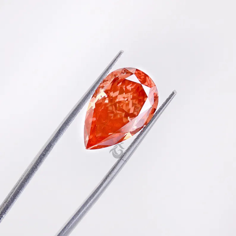 5.40 CT Pear Cut Fancy Vivid Red Lab Grown Diamond, IGI Certified Loose Diamond for Ring or Pendant