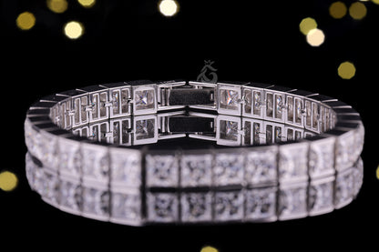 6MM Princess Moissanite Tennis Bracelet – 10K Gold