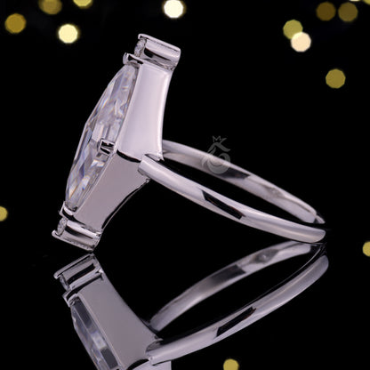 2CT Lozenge Cut Moissanite Engagement Ring – 14K Yellow Gold Kite Shape Solitaire Ring