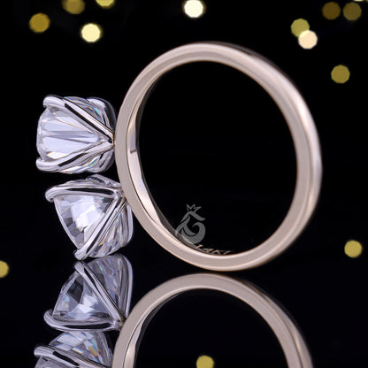 Toi Et Moi 2.63TW Oval & Cushion Moissanite Ring – Two-Stone Two-Tone Engagement & Wedding Ring