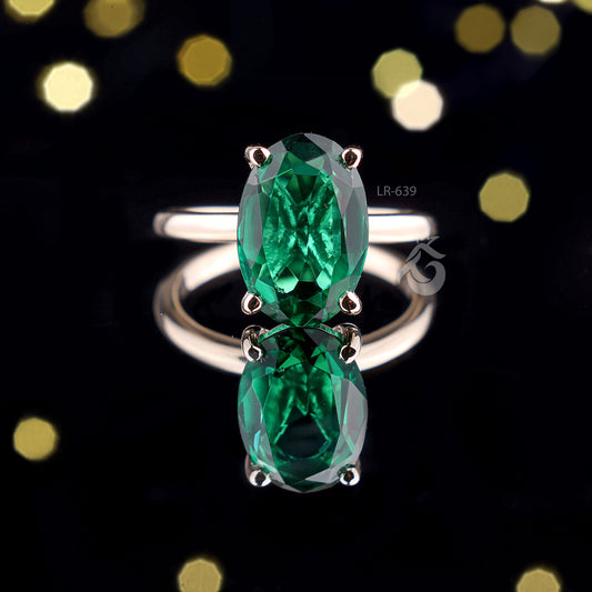 Green Moissanite Engagement Ring, 3.06 CT Oval Cut, 10K/14K Yellow Gold Wedding Promise Ring