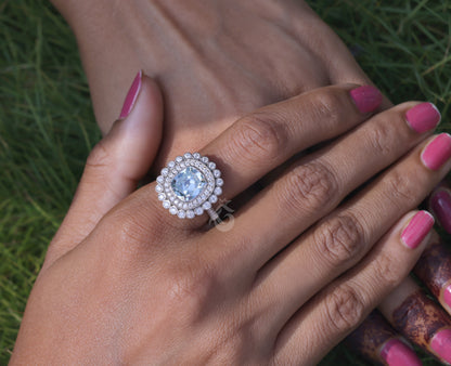 4.41CT Vintage Cushion Moissanite Engagement Ring, Milgrain Bezel Double Halo