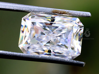 5CT Radiant Cut Crushed Ice Colorless Moissanite Loose Gemstone for Jewelry
