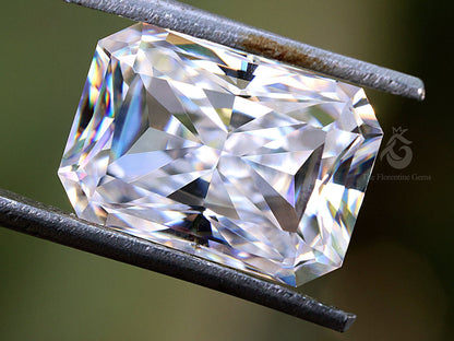 5CT Radiant Cut Crushed Ice Colorless Moissanite Loose Gemstone for Jewelry