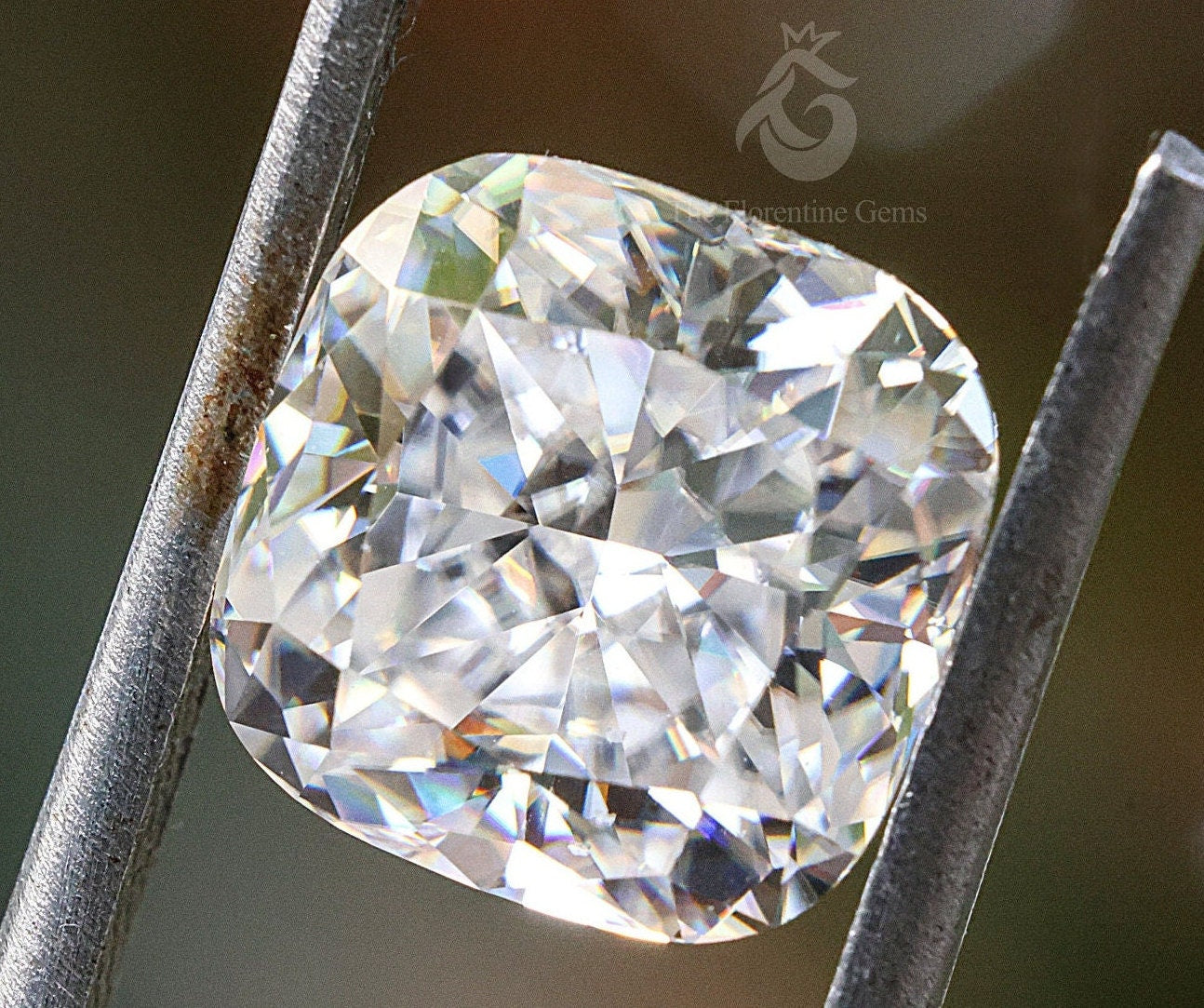 2.5CT Cushion Cut Ice Crushed Moissanite Loose Gemstone for Jewelry