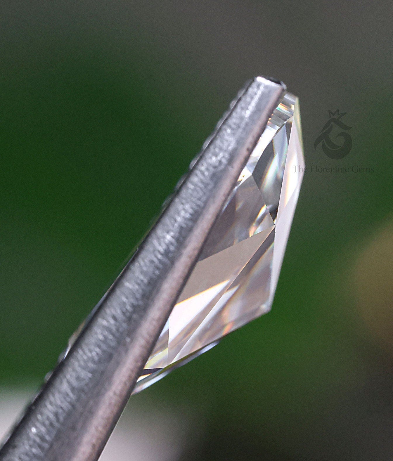3CT Oval Rose Cut True White Moissanite Loose Gemstone for Jewelry