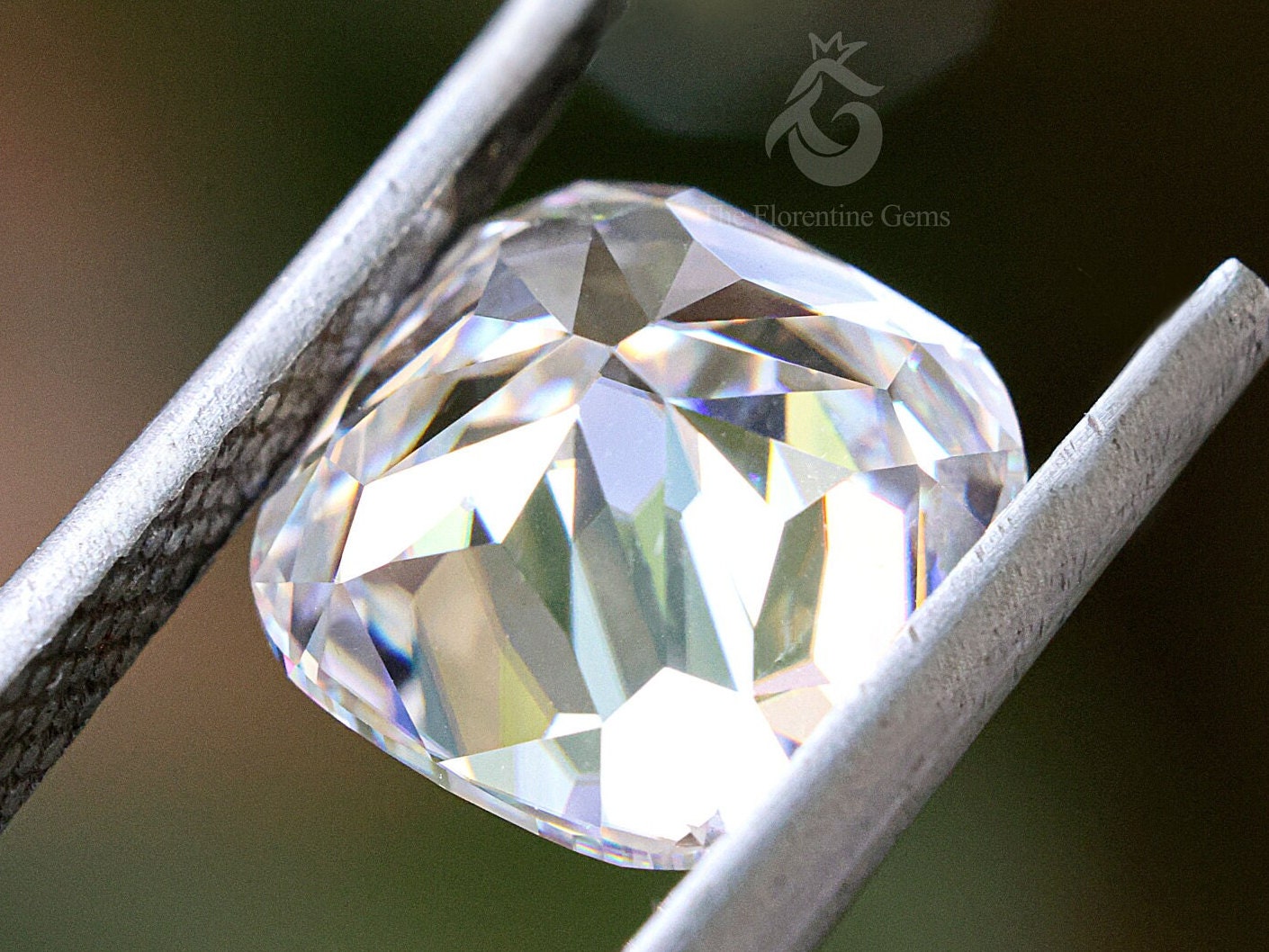2.5CT Cushion Cut Ice Crushed Moissanite Loose Gemstone for Jewelry