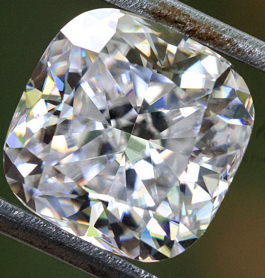 2.5CT Cushion Cut Ice Crushed Moissanite Loose Gemstone for Jewelry