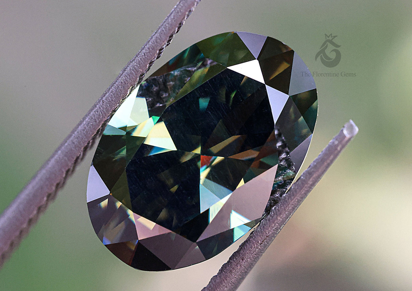 3CT Blue Green Oval Brilliant Cut Moissanite Loose Gemstone for Jewelry