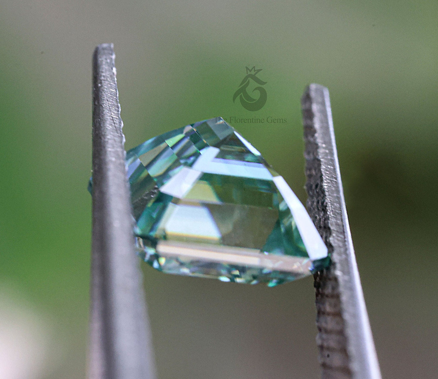 9x7MM Cyan Blue Emerald Cut Moissanite Loose Gemstone for Jewelry