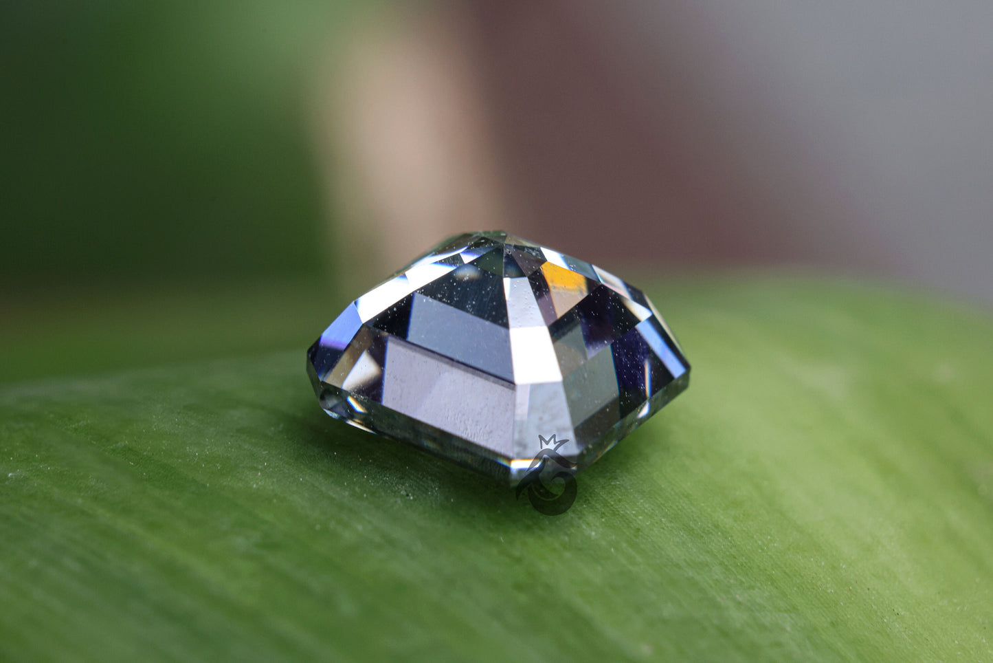 Dark Gray Asscher Cut VVS1 Moissanite Loose Gemstone with Certificate