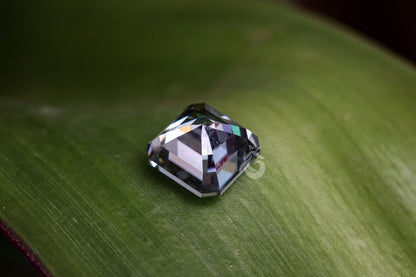 Dark Gray Asscher Cut VVS1 Moissanite Loose Gemstone with Certificate