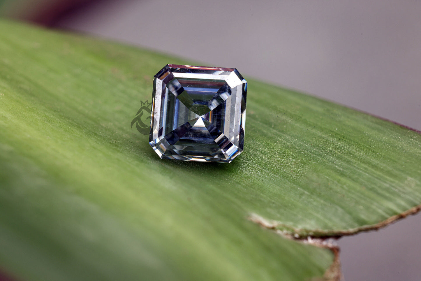 Dark Gray Asscher Cut VVS1 Moissanite Loose Gemstone with Certificate
