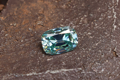 Antique Elongated Cushion Cut Cyan Blue Moissanite Loose Gemstone for Jewelry