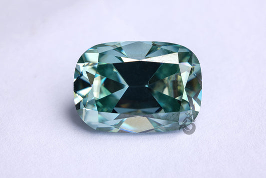 Antique Elongated Cushion Cut Cyan Blue Moissanite Loose Gemstone for Jewelry