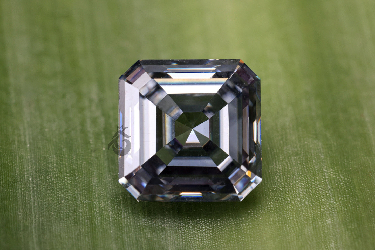 Dark Gray Asscher Cut VVS1 Moissanite Loose Gemstone with Certificate