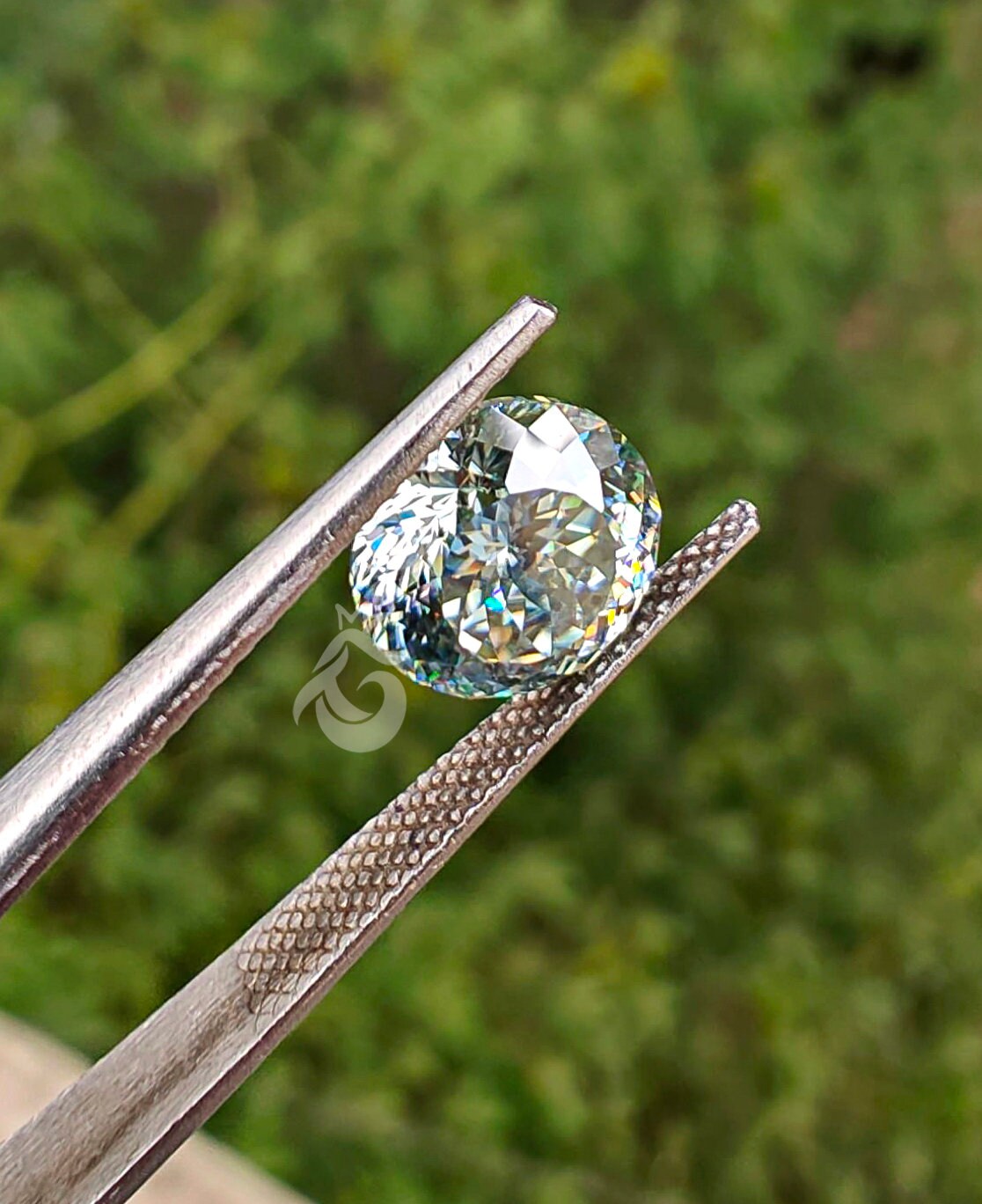 2CT Light Green Portuguese Cut Moissanite Loose Gemstone for Jewelry