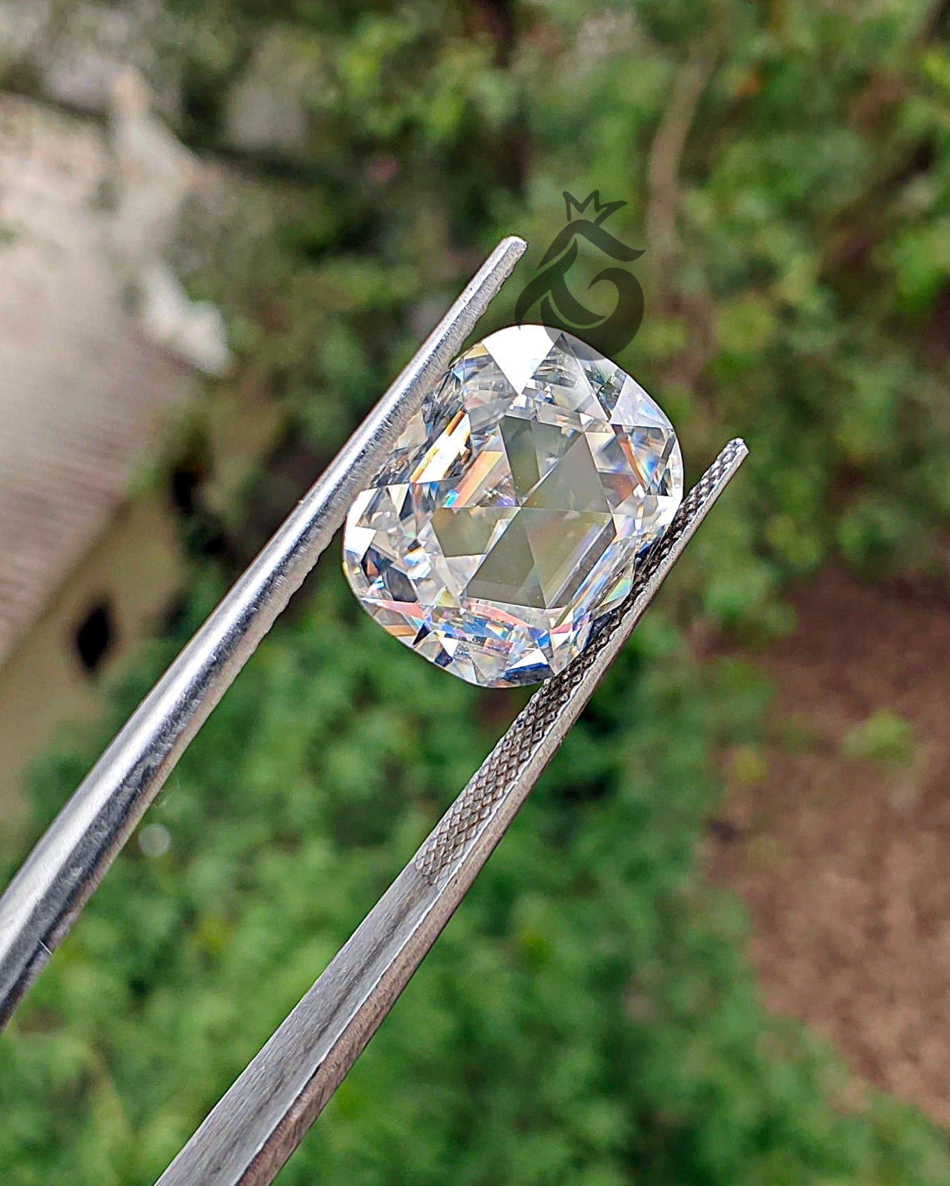 3CT Antique Cushion Rose Cut White Moissanite Loose Gemstone for Jewelry