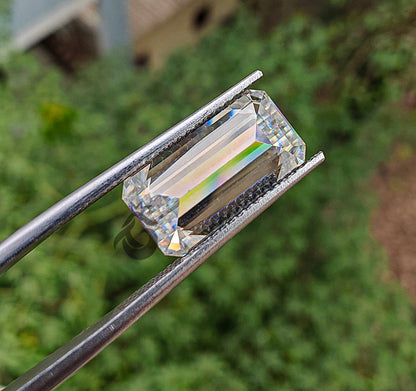 Old Mine Emerald Cut Colorless Moissanite – Loose Stone for Rings & Antique Jewelry