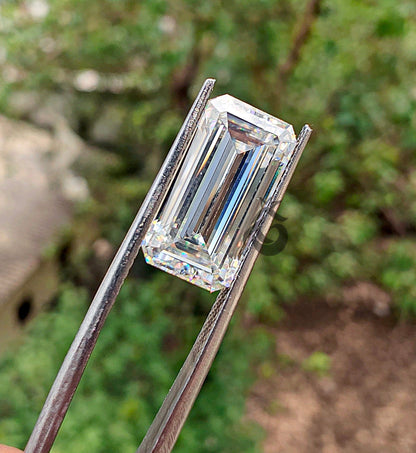 Old Mine Emerald Cut Colorless Moissanite – Loose Stone for Rings & Antique Jewelry