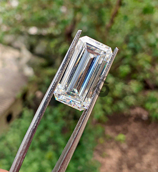 Old Mine Emerald Cut Colorless Moissanite – Loose Stone for Rings & Antique Jewelry