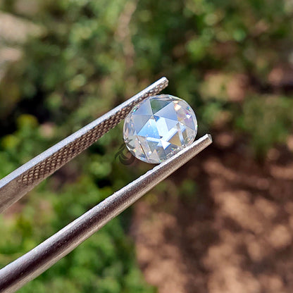 1CT Round Rose Cut Colorless Moissanite Loose Gemstone for Custom Jewelry