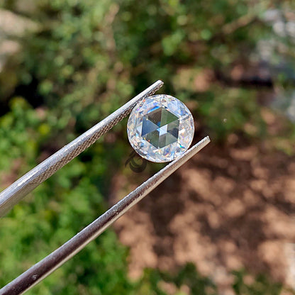 1CT Round Rose Cut Colorless Moissanite Loose Gemstone for Custom Jewelry