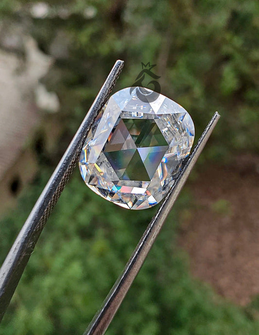 3CT Antique Cushion Rose Cut White Moissanite Loose Gemstone for Jewelry