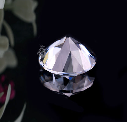 2.58CT Round Old European Cut Dark Gray Moissanite Loose Gemstone for Jewelry