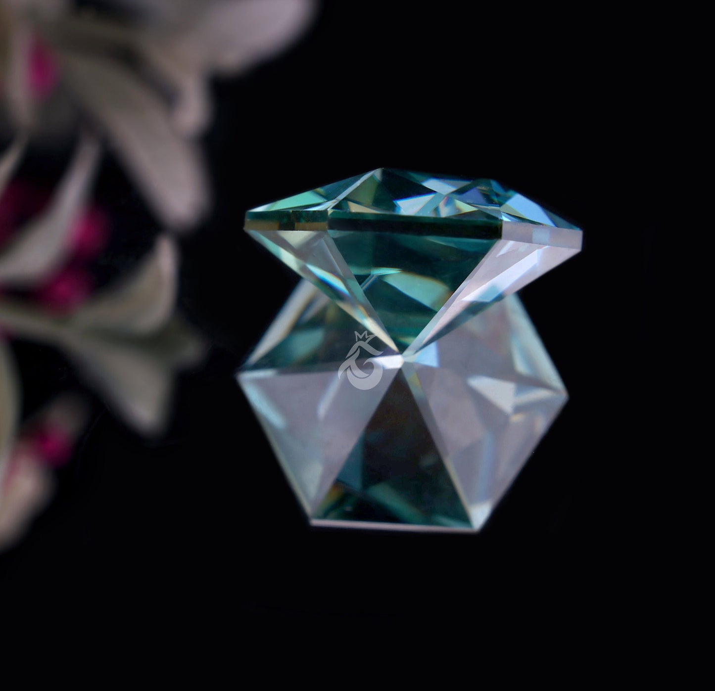 2.48CT Cyan Blue Fancy Hexagon Cut Moissanite Loose Gemstone for Jewelry
