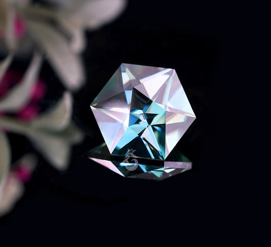 2.48CT Cyan Blue Fancy Hexagon Cut Moissanite Loose Gemstone for Jewelry