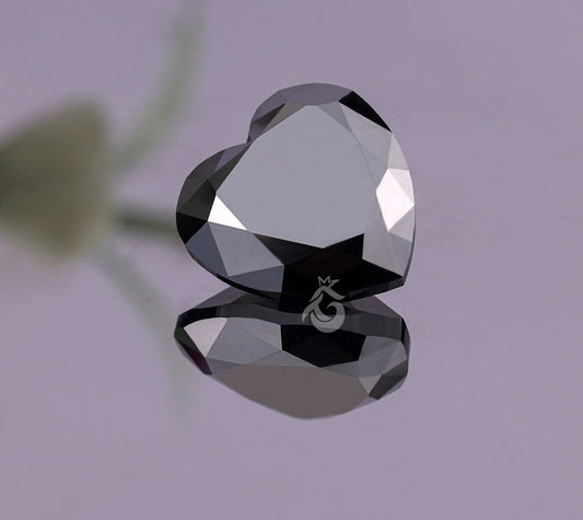 2.97CT Solid Black Heart Cut Moissanite Loose Gemstone for Ring & Pendant
